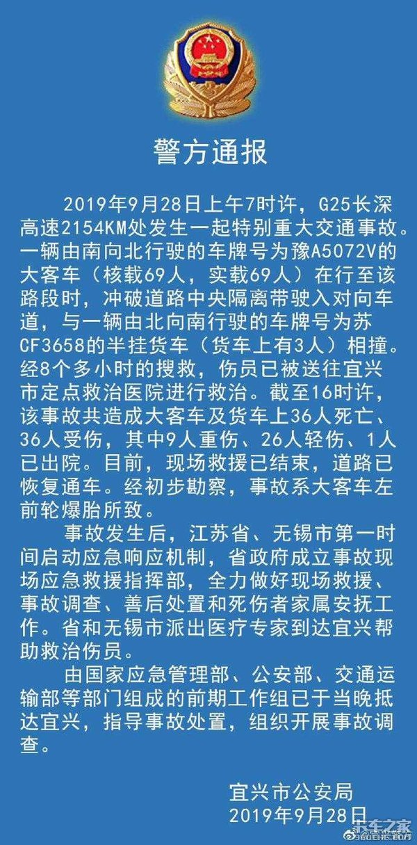 2019年9月28日上午,g25长深高速2154km处发生一起特别重大交通事故,该