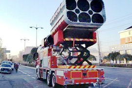 吉林消防车喷水170米