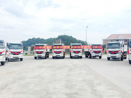 首批正式发车 重汽海西车辆出口东南亚