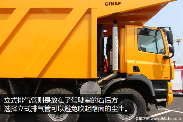三轴转向的矿区萌兽 GINAF10X6自卸车
