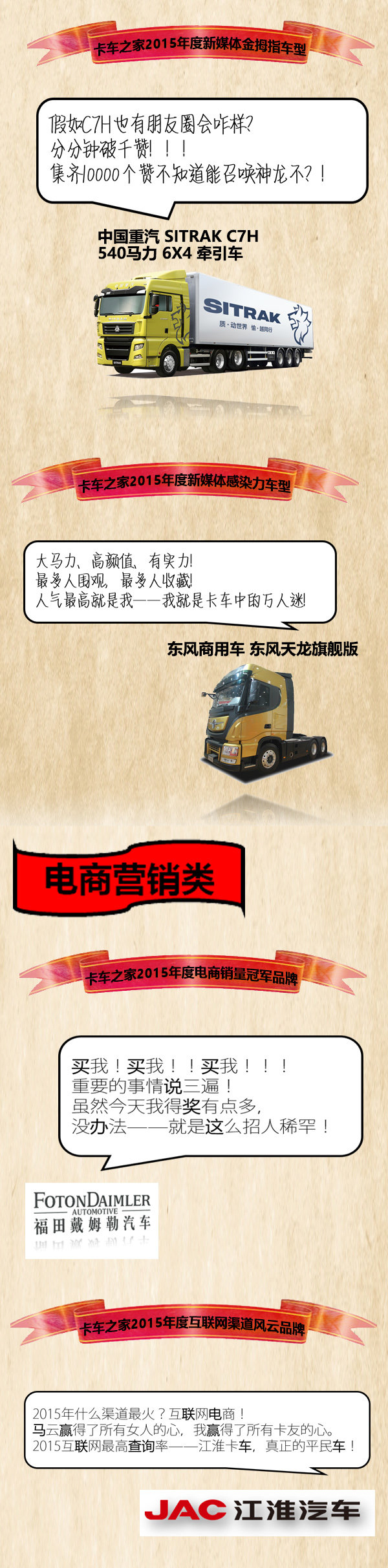 一张图看尽：2015年卡车圈最风骚车型