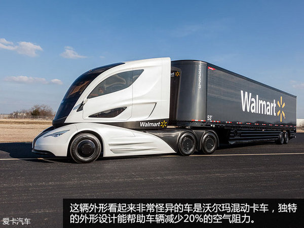 逆天混动卡车 长头绿巨人PK沃尔玛拖车