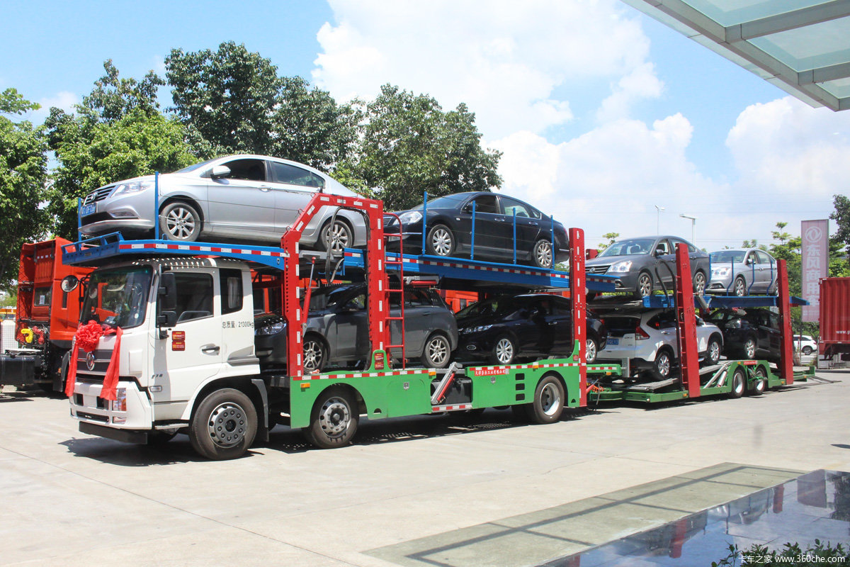 标准8台装载东风天锦中置轴轿运车图解图片列表