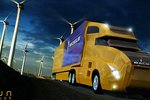 奇幻道路的体验 太阳能和风能发电卡车