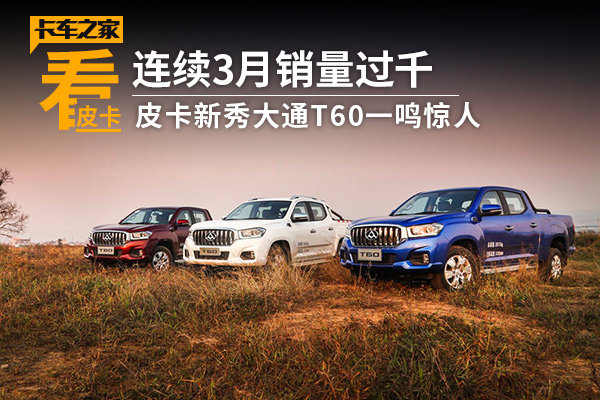 连续3月销量过千 皮卡新秀大通T60一鸣惊人