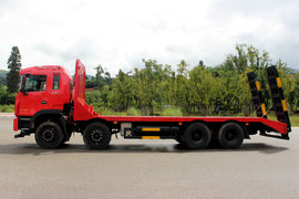 工程机械进山怎么办？江淮格尔发短轴距8x4平板车山区运输无压力