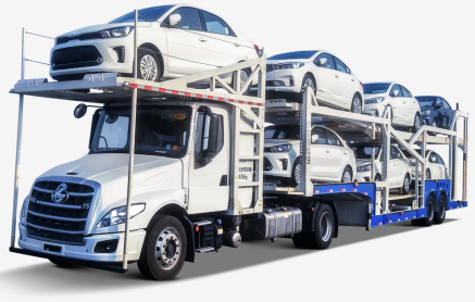 多拉一辆 图解乘龙T5长头轿运车