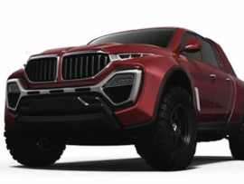 宝马皮卡车型渲染图曝光 造型相当粗犷 这样的皮卡开出去贼有范