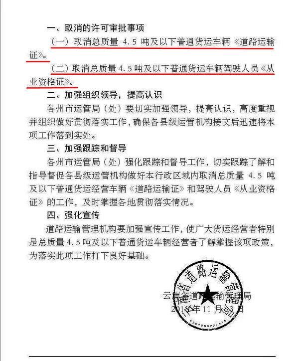 4.5吨以下货车取消双证 又一大省开执行