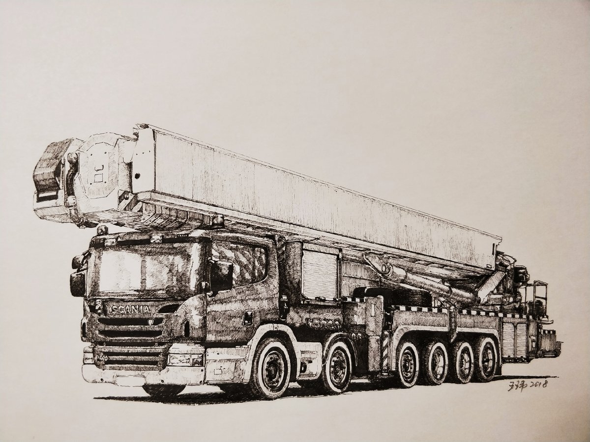 【图】一看就是真爱,来感受一下纯手绘消防车 文章图片_卡车之家,中国