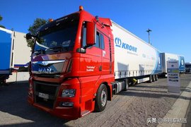 全车空气悬挂 德国实拍曼恩TGX18.480+25.25米Gigaliner挂车列车