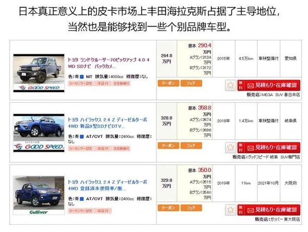 不聊美国 看看日本的皮卡市场啥情况？