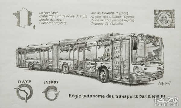 手绘欧洲商用车（二）：在巴黎，欧洲7大品牌卡车我都见到了