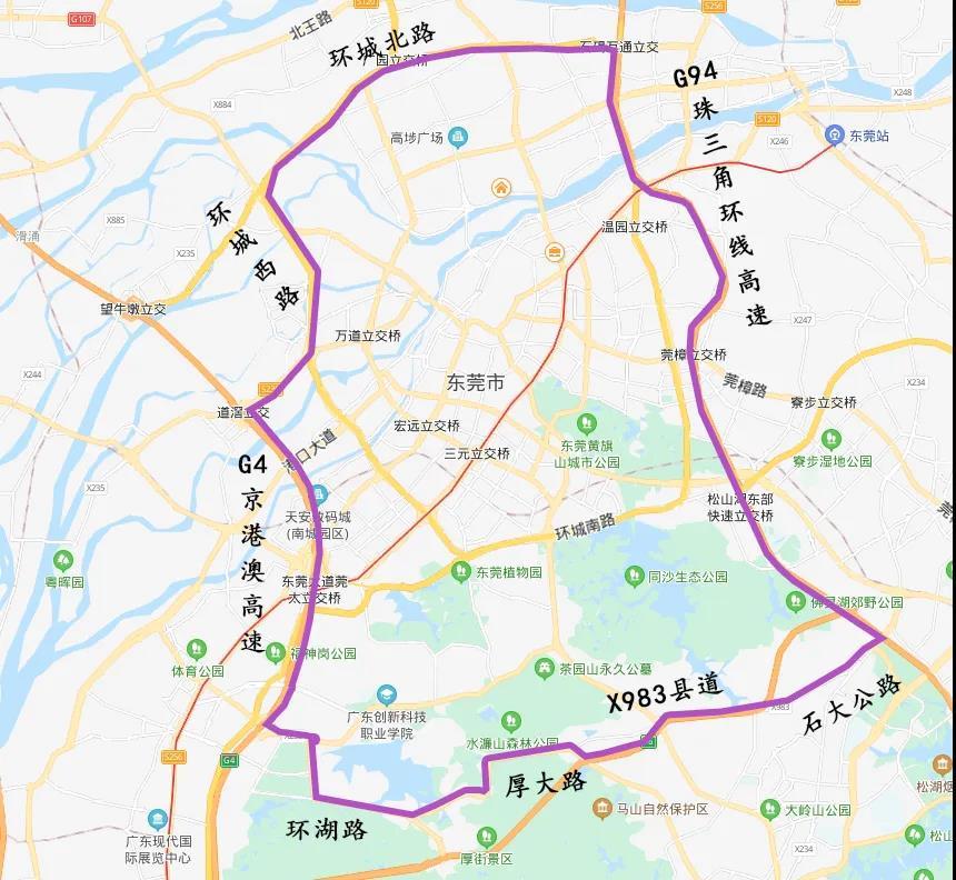 东莞货车限行路段地图图片