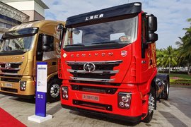 搭载上柴380马力 红岩杰狮C6 4x2燃气牵引车图解 配侧置气瓶