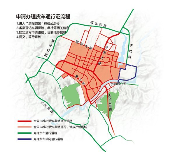 湖南浏阳禁行货车 交警凌晨助货车绕行