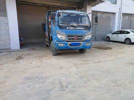 10年背着挖机跑了12万公里，实拍福田时代蓝牌自卸车