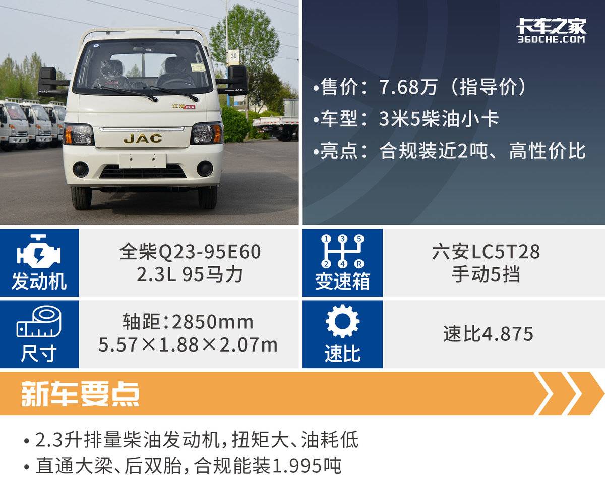 7万多拿下柴油江淮凯达X5  合规装两吨强悍！