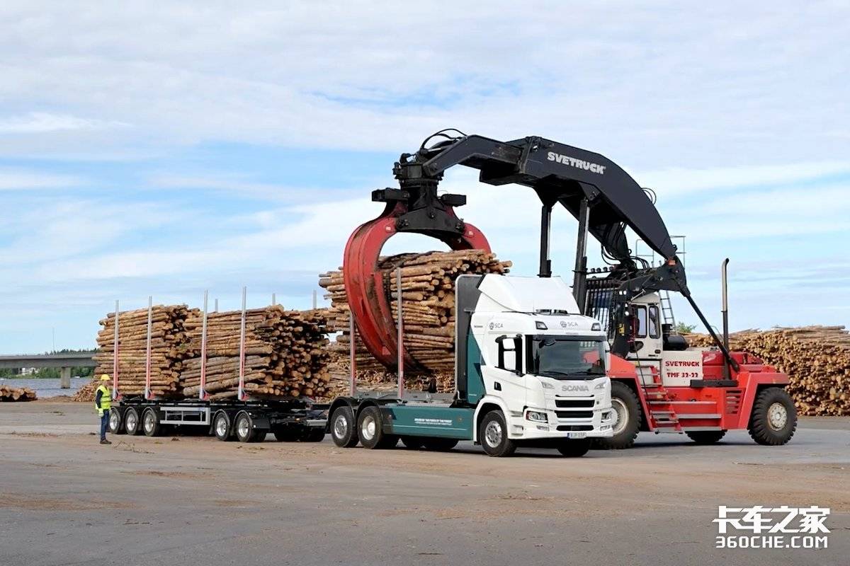 斯堪尼亚交付全球首款电动木材运输车 车货总重80吨！