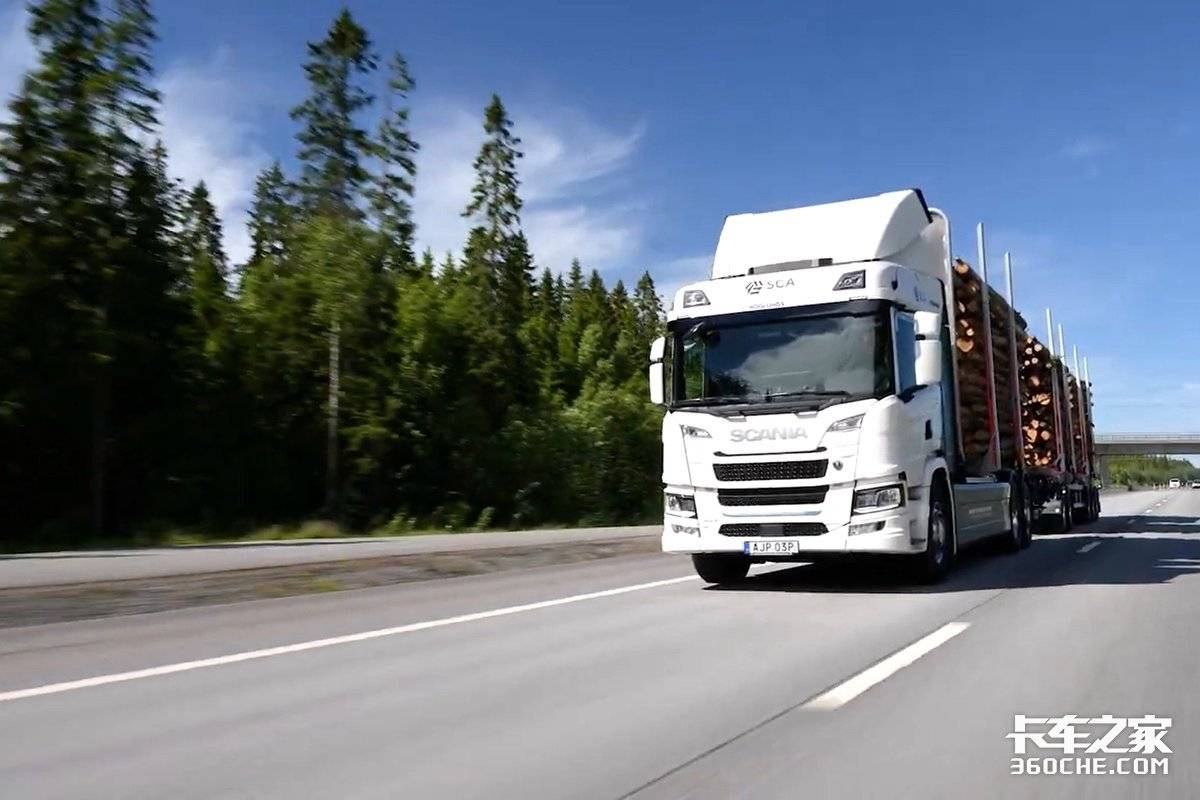 斯堪尼亚交付全球首款电动木材运输车 车货总重80吨！