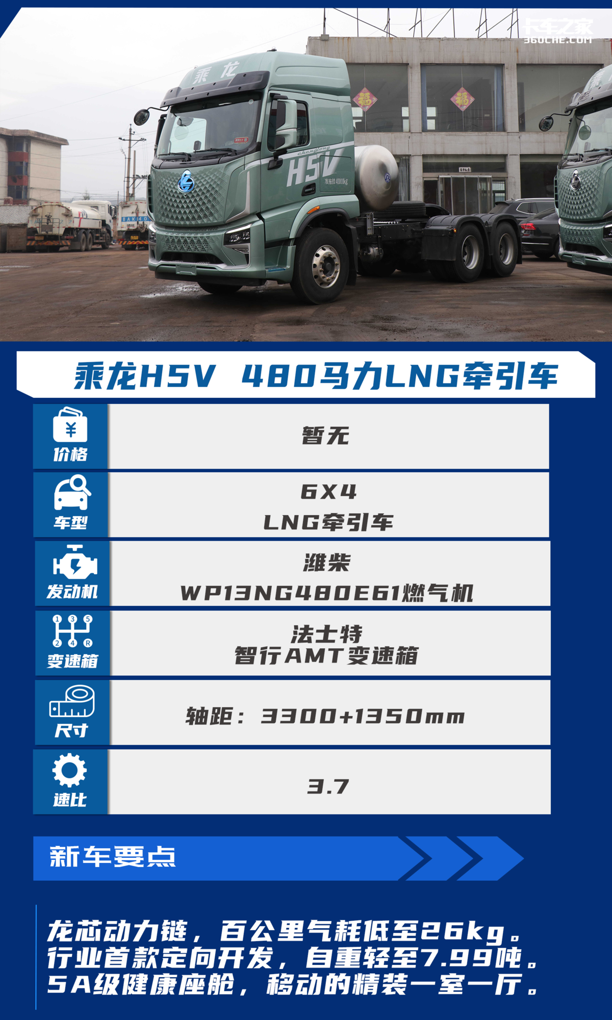 降本增效再添利器！乘龙H5V燃气车自重仅7.99吨 气耗低至26kg/100km！