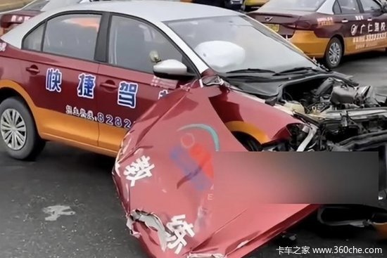 车头都撞没了！货车撞上驾校教练车 到底是谁的责任？