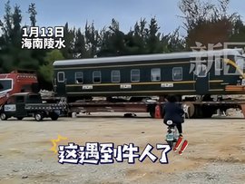 自驾玩出了新高度 房车能比得上货车驮火车？