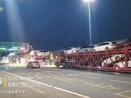 夜深人静违规轿运车集体闯高速 20台只是个起步！