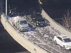 人怎么能闯这么大祸？一货车载答题卡运输散落一地
