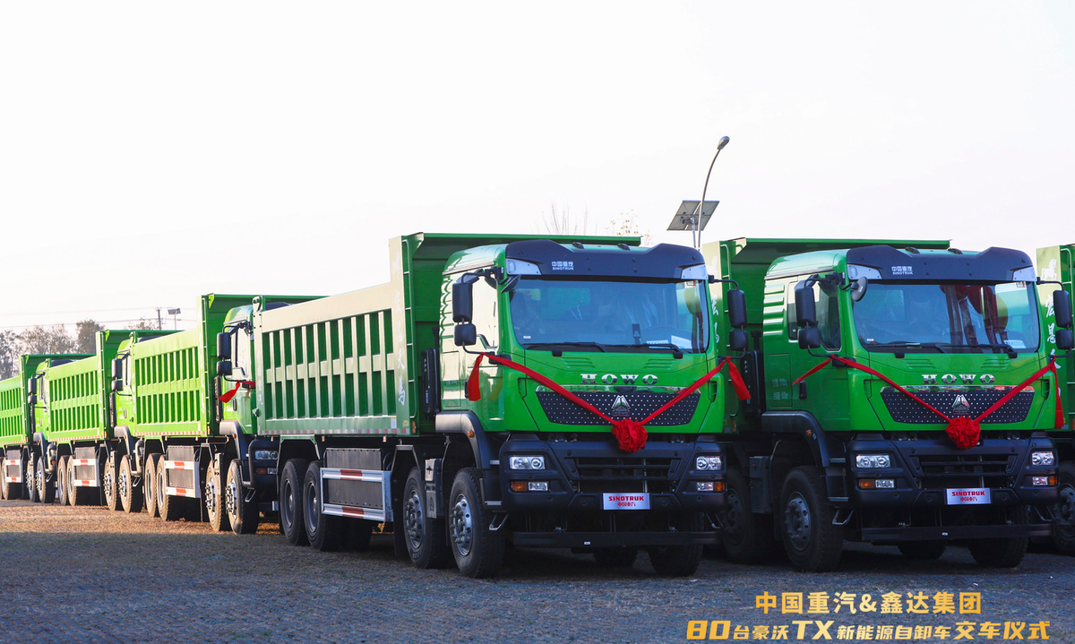 交车即启航，绿动新钢城！80台豪沃新能源自卸车荣耀交付，助力唐山开启零碳运输新征程图片