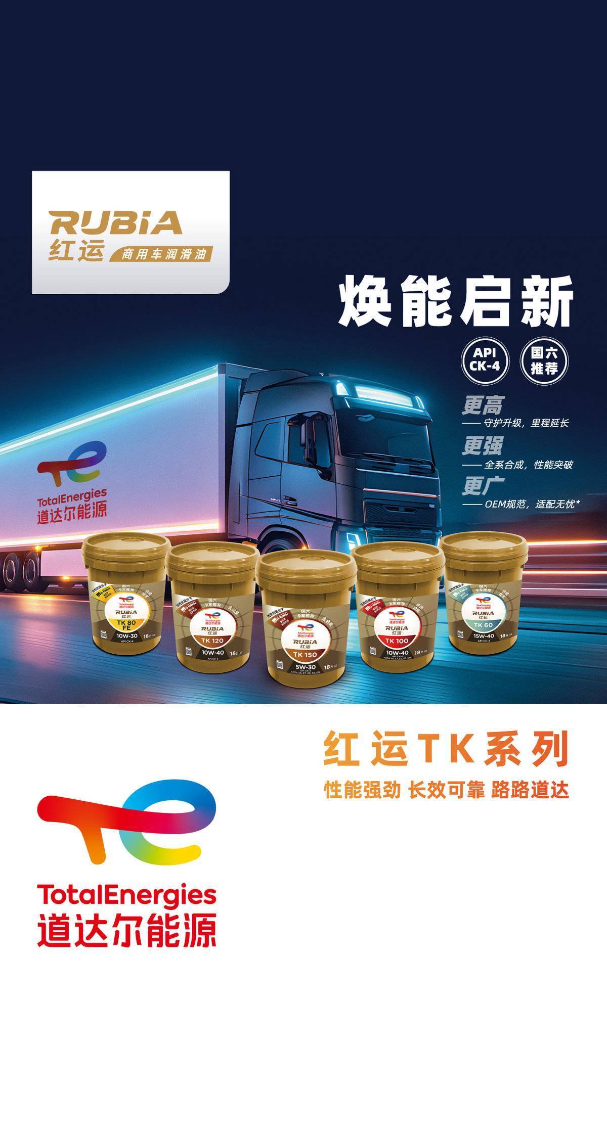 道达尔能源TK系列发动机油上市红运TK系列机油上市 让卡友省钱又省心