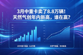 3月中重卡卖了8.8万辆！天然气创年内新高，谁在赢？