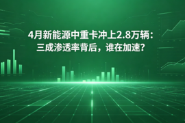 4月新能源中重卡冲上2.8万辆:三成渗透率背后,谁在加速?