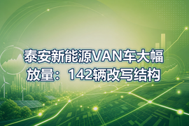 泰安新能源VAN车大幅放量：142辆改写结构