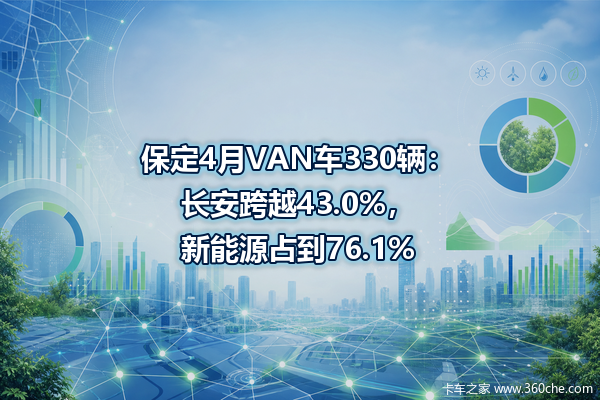 保定4月VAN车330辆:长安跨越43.0%,新能源占到76.1%