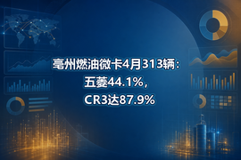 亳州燃油微卡4月313辆：五菱44.1%，CR3达87.9%