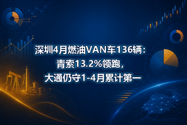 深圳4月燃油VAN车136辆：青索13.2%领跑，大通仍守1-4月累计第一