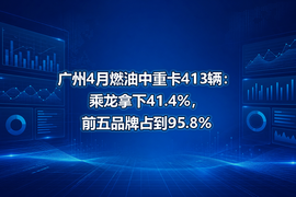 广州4月燃油中重卡413辆：乘龙拿下41.4%，前五品牌占到95.8%