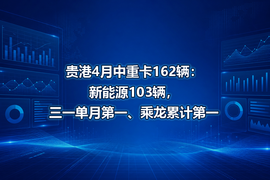 贵港4月中重卡162辆：新能源103辆，三一单月第一、乘龙累计第一