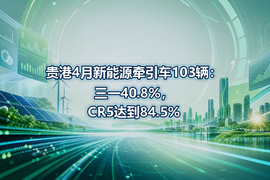 贵港4月新能源牵引车103辆：三一40.8%，CR5达到84.5%