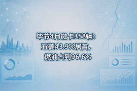 毕节4月微卡358辆：五菱43.9%居首，燃油占到96.6%