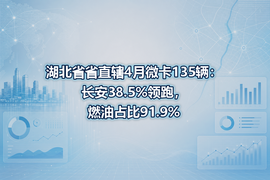 湖北省省直辖4月微卡135辆:长安38.5%领跑,燃油占比91.9%