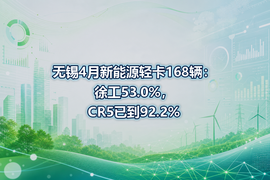 无锡4月新能源轻卡168辆：徐工53.0%，CR5已到92.2%
