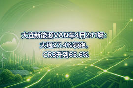 大连新能源VAN车4月241辆：大通27.4%领跑，CR3升到65.6%