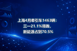 上海4月牵引车1463辆：三一21.1%领跑，新能源占到70.5%