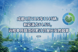 成都4月VAN车1145辆:新能源占64.5%,远程单月登顶但累计仍是长安跨越第一