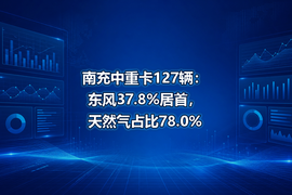 南充中重卡127辆：东风37.8%居首，天然气占比78.0%