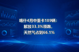 喀什4月中重卡189辆：解放33.3%领跑，天然气占到66.1%