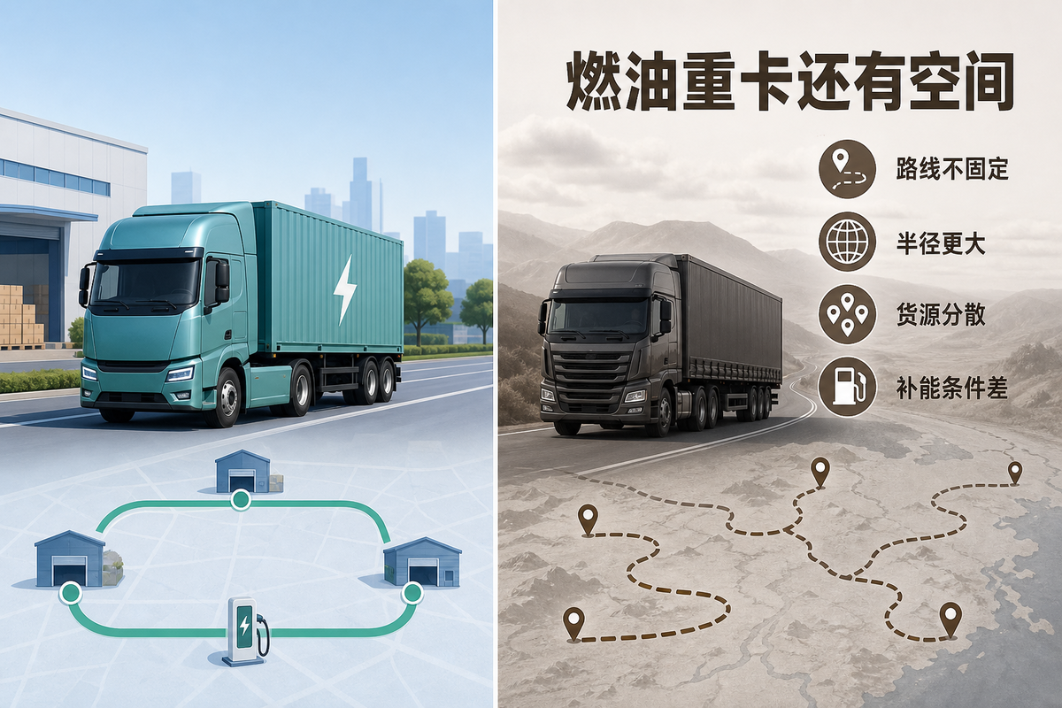 京津冀、汾渭平原短倒运输电动化超80%,燃油重卡还有多少空间?