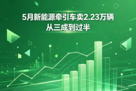 5月新能源牵引车卖2.23万辆:从三成到过半
